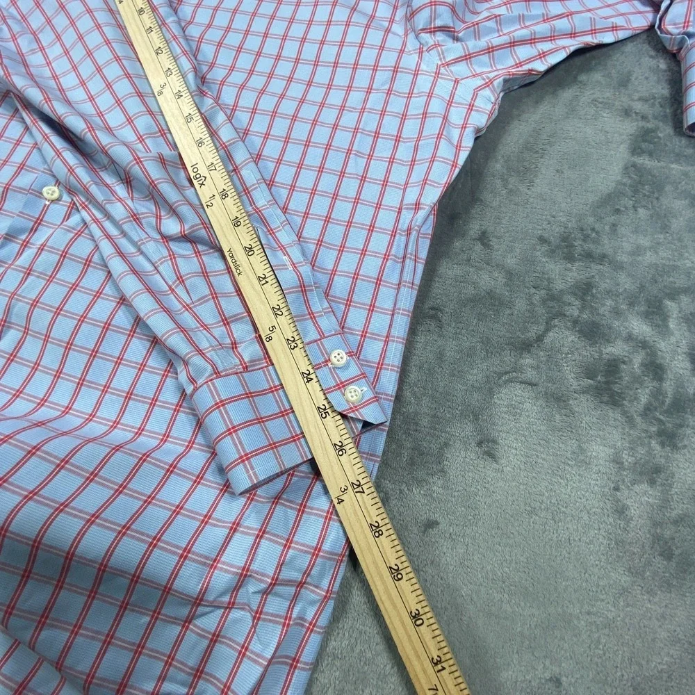 Banana Republic Dress Shirt Mens XL Slim Fit Non-Iron Cotton Long Sleeve Plaid